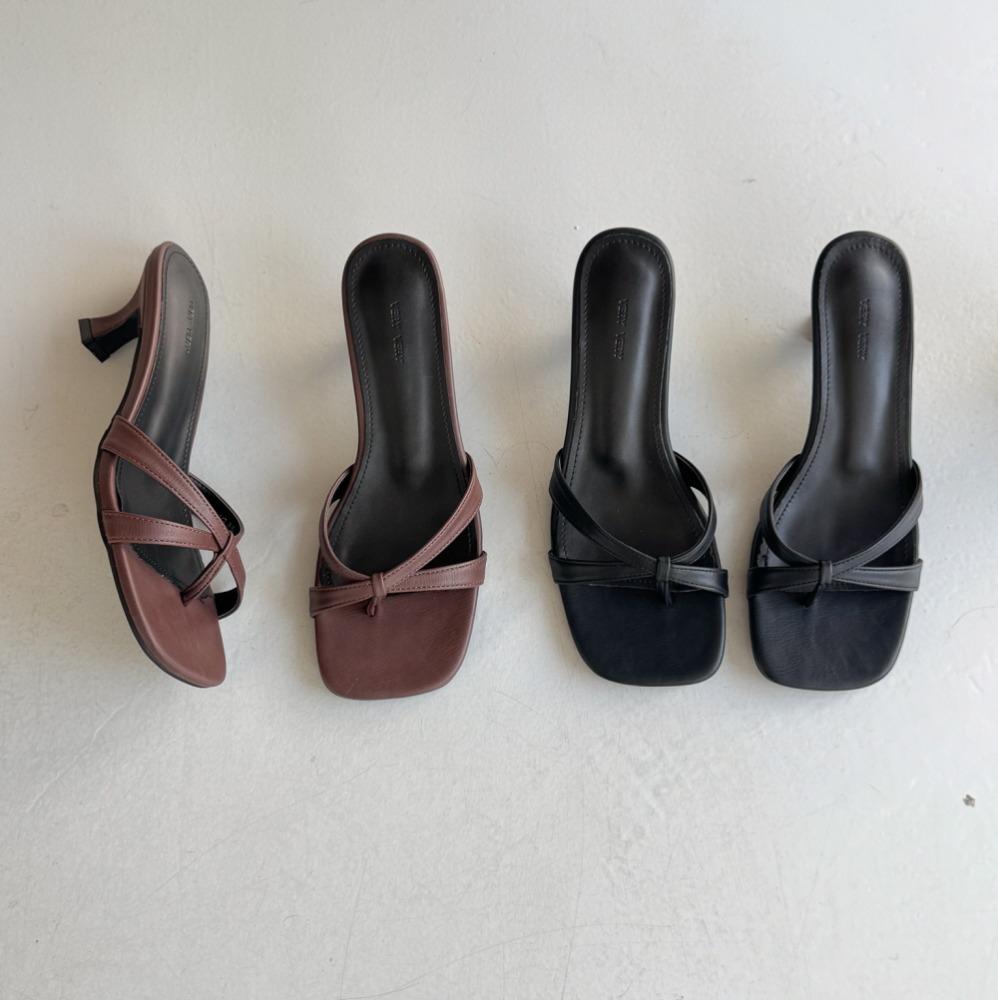 크로스 쪼리 뮬 샌들 5cm