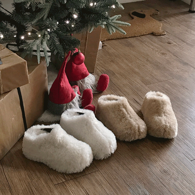 [포근🤍/통굽] 테디뽀글플랫폼슬리퍼 (2color)