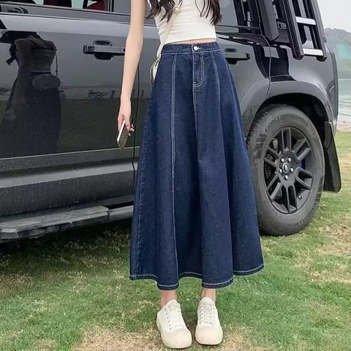 구디프 데님 핀턱 롱스커트 - 스커트/치마 | 쿠팡