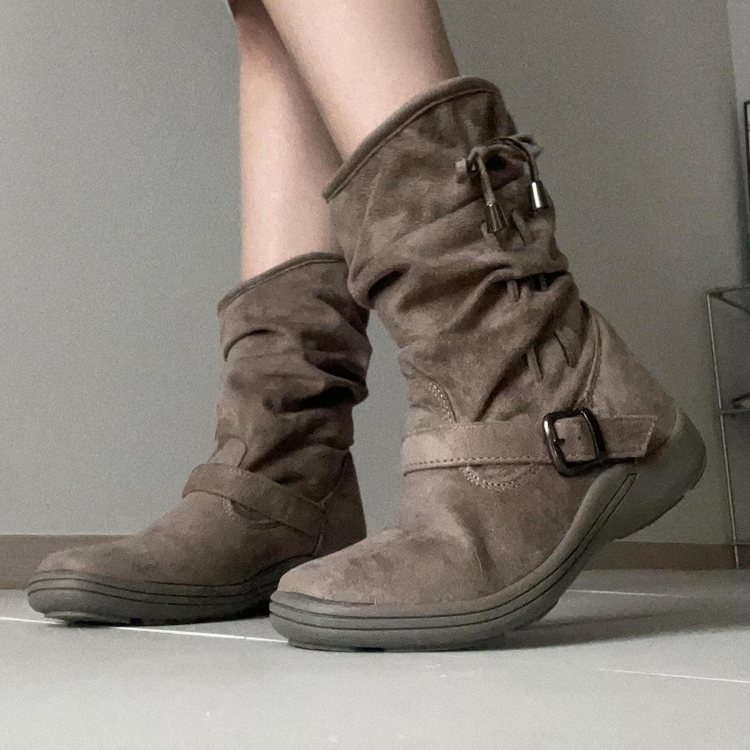 Linkle suede fur boots