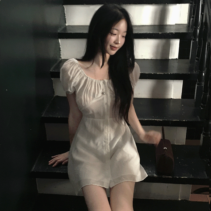 히니크 오로 퍼프 미니 원피스 -3 color