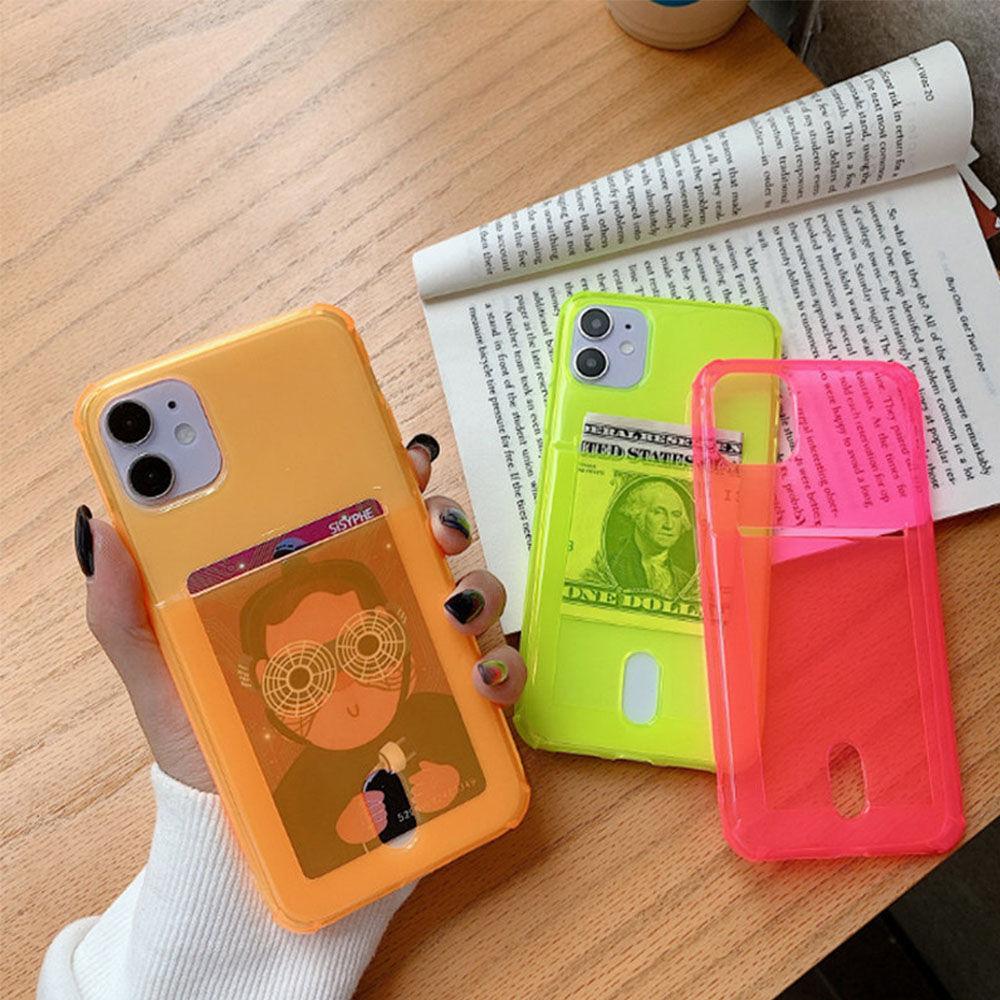 반투명 컬러 베이직 카드수납 아이폰 케이스
