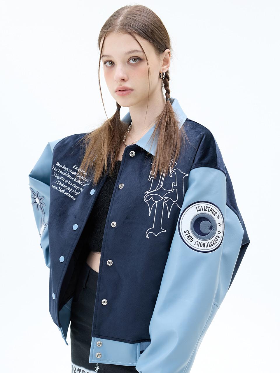 MZ LVT VARCITY JACKET(BLUE)