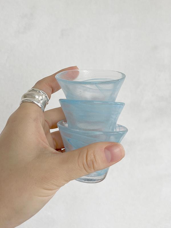 sky blue wave mini cup