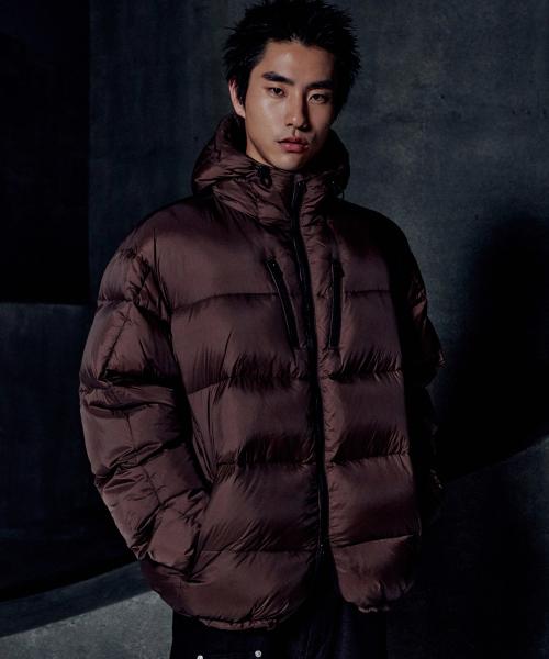 EMBER HOODED DUCK DOWN - DEEP BROWN