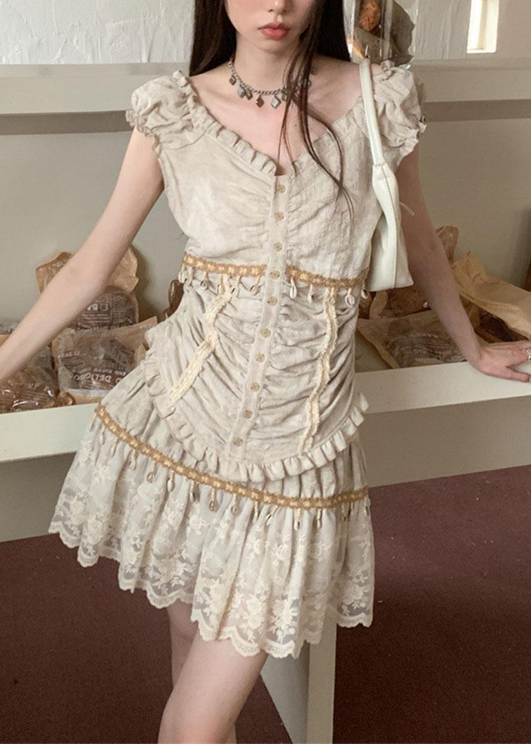 *당일출고 시즌오프 (세트) 유니크 빈티지 레이스 블라우스 치마 세트