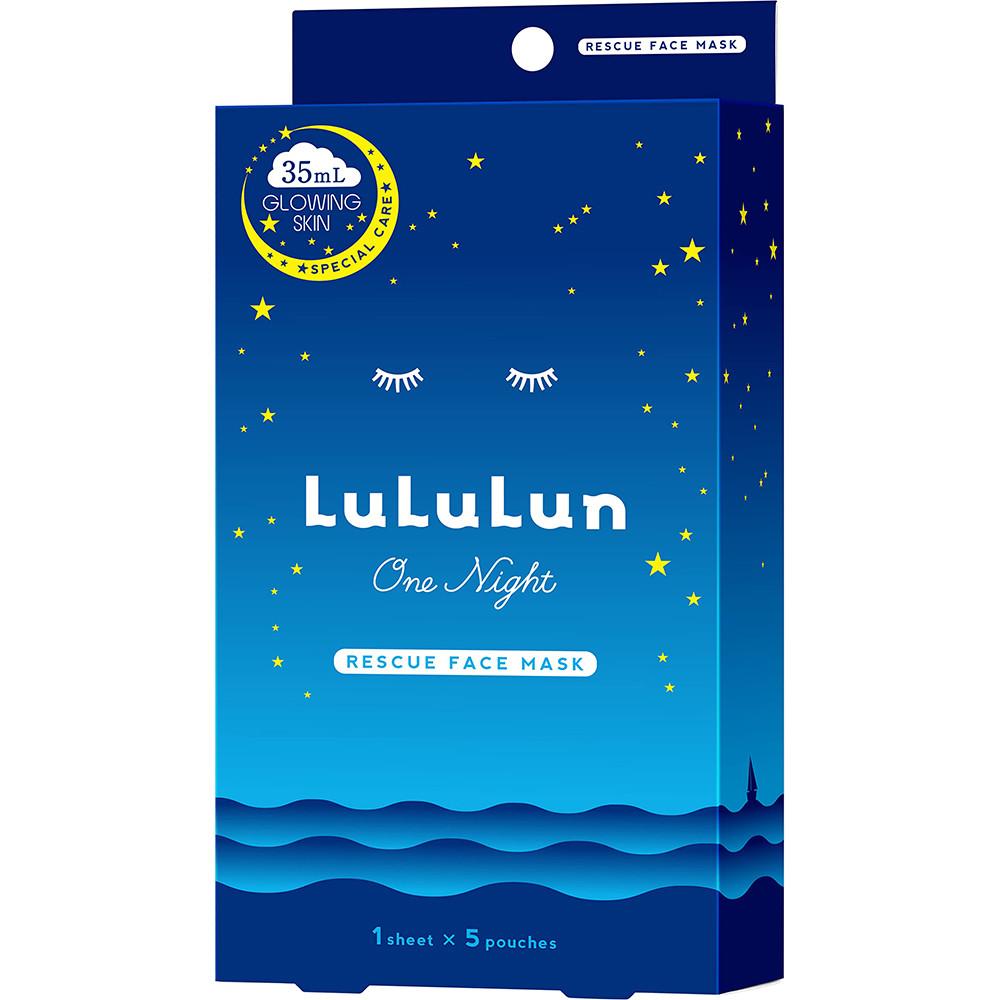 LuLuLun 루루룬 원나이트 레스큐 페이스 마스크팩 글로잉스킨 5매입