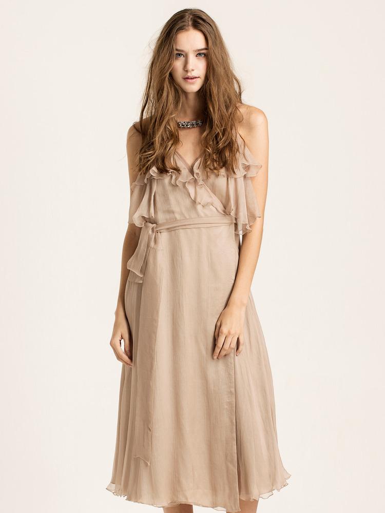 Ruffled strap silk-chiffon mini dress [셀럽착용]