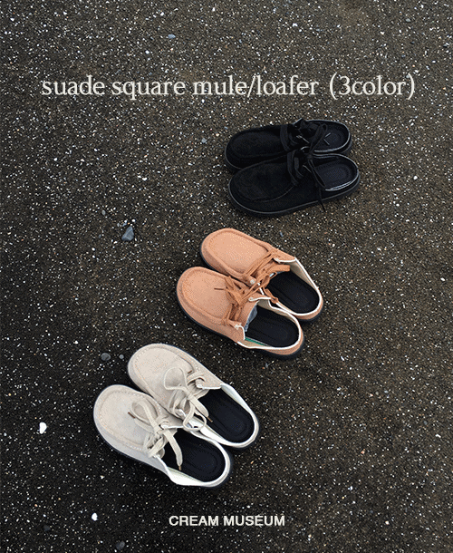 [뮬/신발선택❤️‍🔥240-275mm] 디드 스웨이드 스퀘어 뮬 로퍼 (3color)