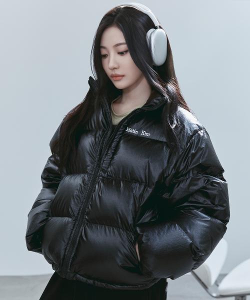 SMALL LOGO VOLUME DOWN JUMPER FOR WOMEN IN BLACK