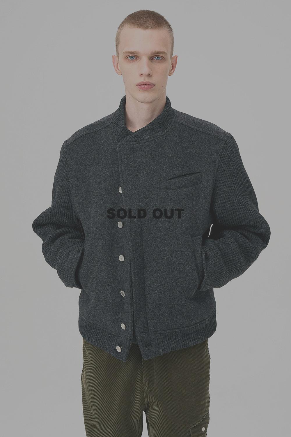 TULIP VARSITY JACKET - CHARCOAL