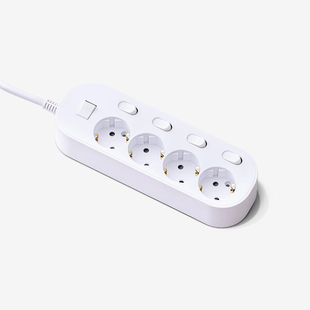 이지스 프리미엄 화재예방 자동소화 멀티탭 개별절전 4구 화이트 1.5M