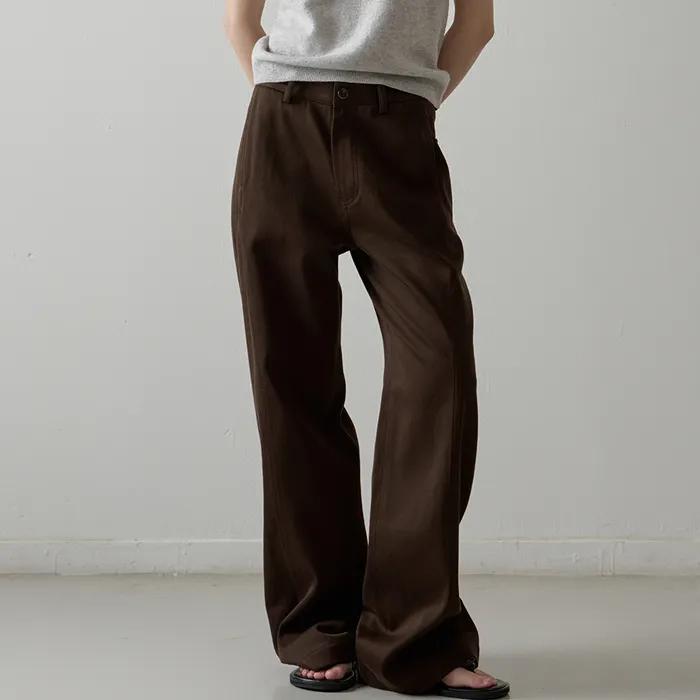 커브드 코튼 팬츠_dark brown