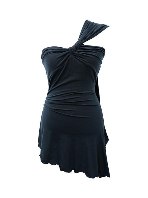 [CLaddA] evening shirring top, deep navy