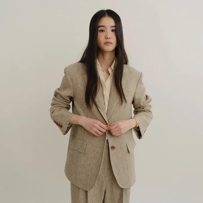 [3차리오더]LIBER LINEN SINGLE TWILL JACKET (OLIVE)