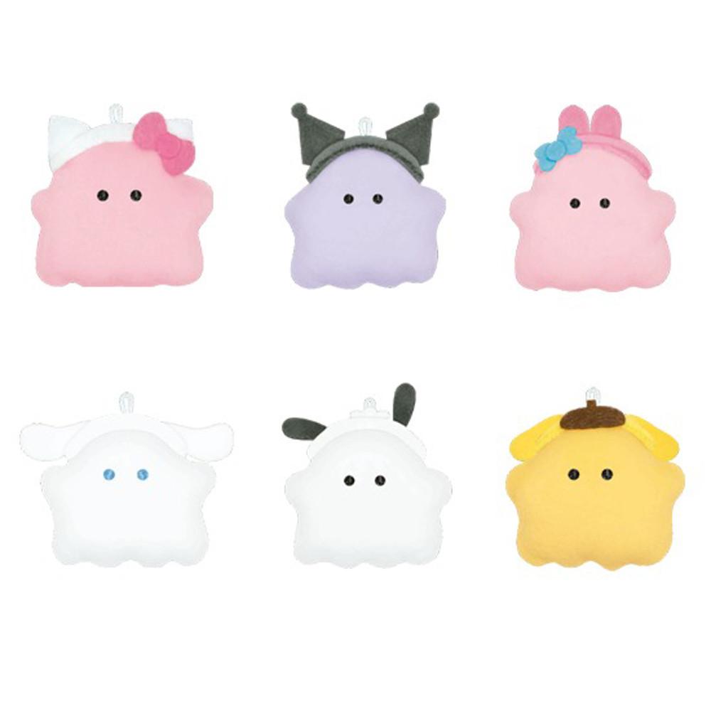 산리오 유령 오바켄 콜라보 미니 마스코트 인형 키링 키홀더 헬로키티 시나모롤 쿠로미