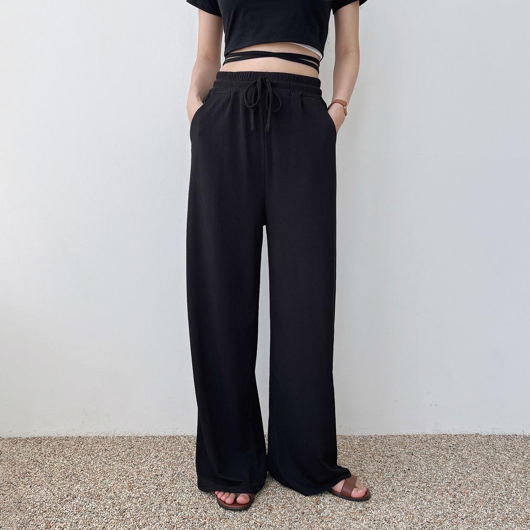 루이스클로젯 🚀휘뚜루마뚜루 편한 스판 와이드팬츠 밴딩팬츠 찰랑바지 찰랑팬츠 골지바지 여름바지 여름통바지 냉장고바지 키작녀바지 키큰녀바지 🚀당일출고🚀