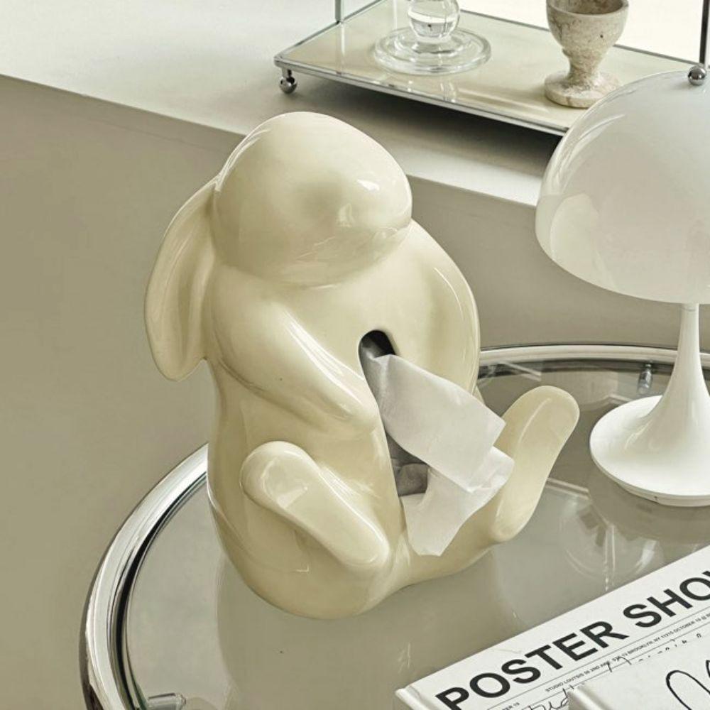 유월가게 플러피 버니 세라믹 토끼 티슈케이스