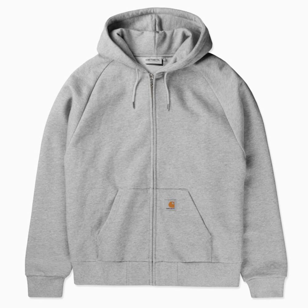 (기모)칼하트WIP HOODED SQUARE LABEL JACKET GREY HEATHER 후디드 스퀘어 라벨 자켓 그레이 헤더