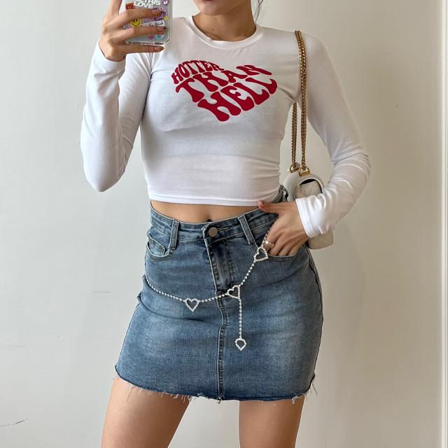 [키치] 하트 로고 레터링 슬림 티셔츠