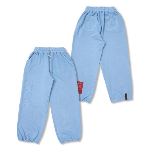 Applique STGM Pigment Washed Wide Jogger Pants Sky Blue