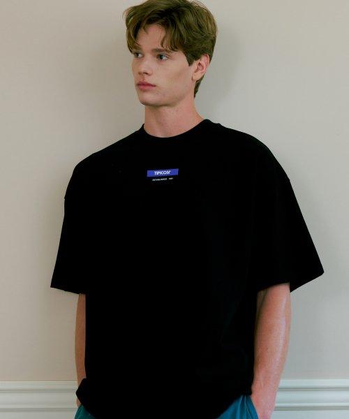 박스 로고 반팔 티셔츠 블랙