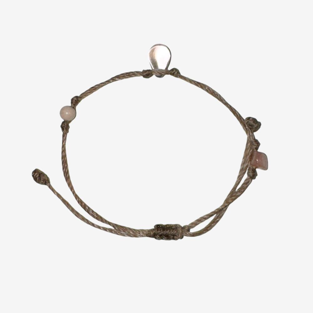 오무무 OMUMU 핑크 드롭 피치문스톤 원석 매듭팔찌