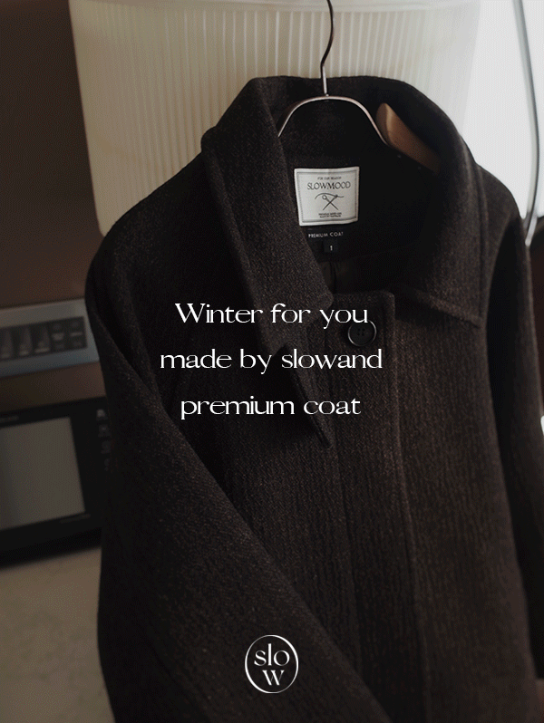 슬로우앤드 [라스트찬스/무료배송] #SLOWMADE. 히든싱글 래글런 롱코트 - 2 size