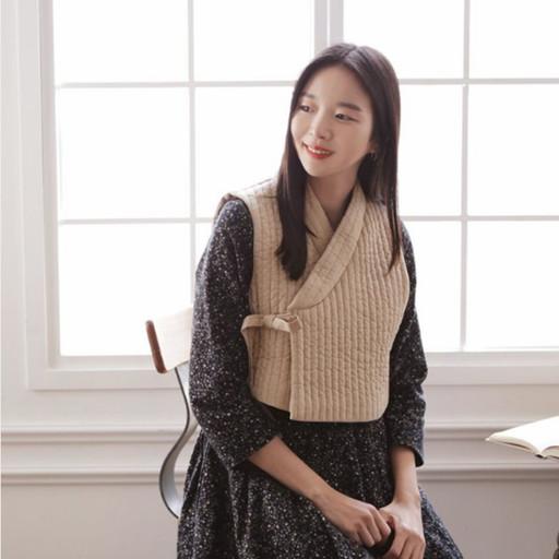 누빔 배자 [베이지]