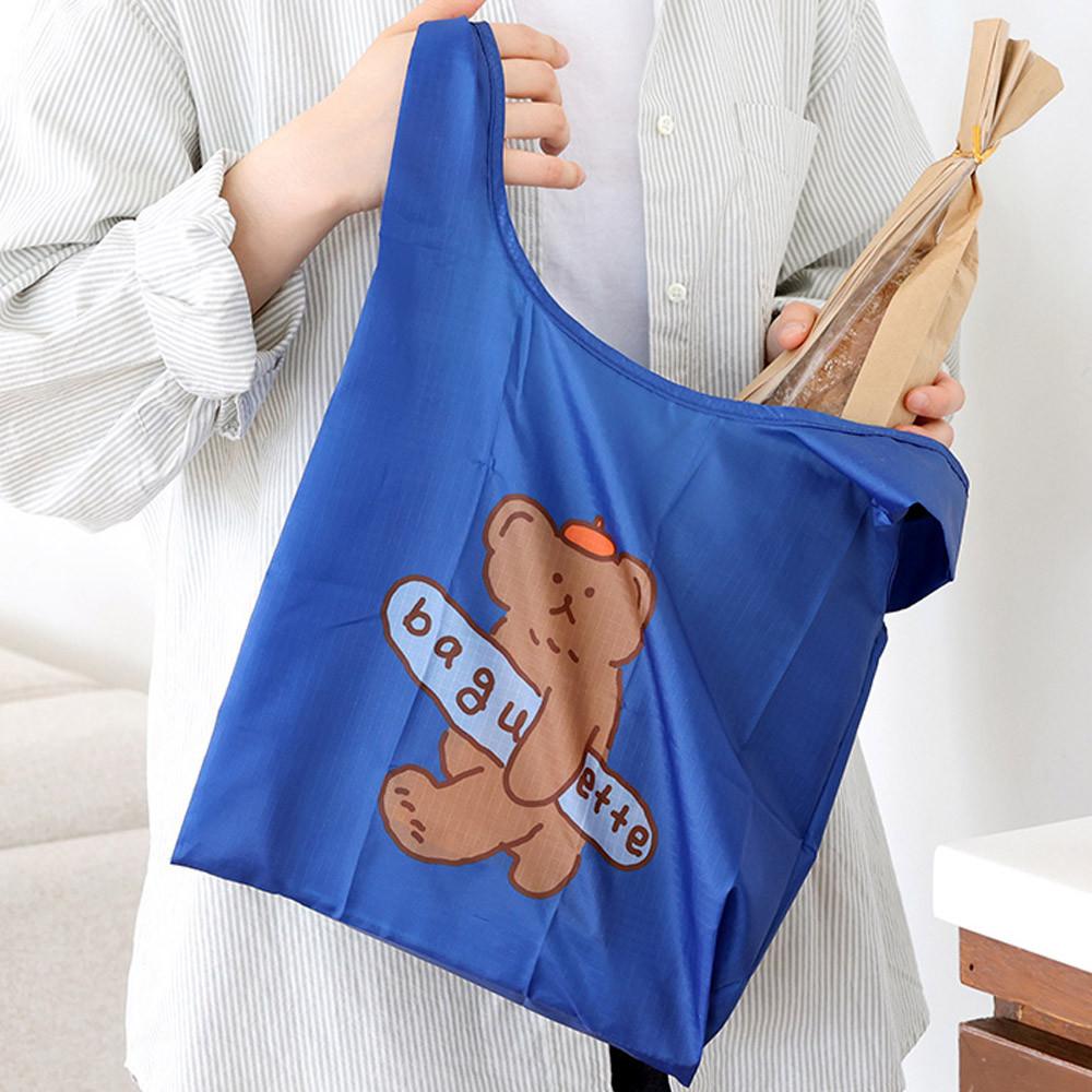 로마네 리유저블백 스몰 ver2 바게트베어 쇼핑백 가방 휴대용 장바구니 재활용 에코백