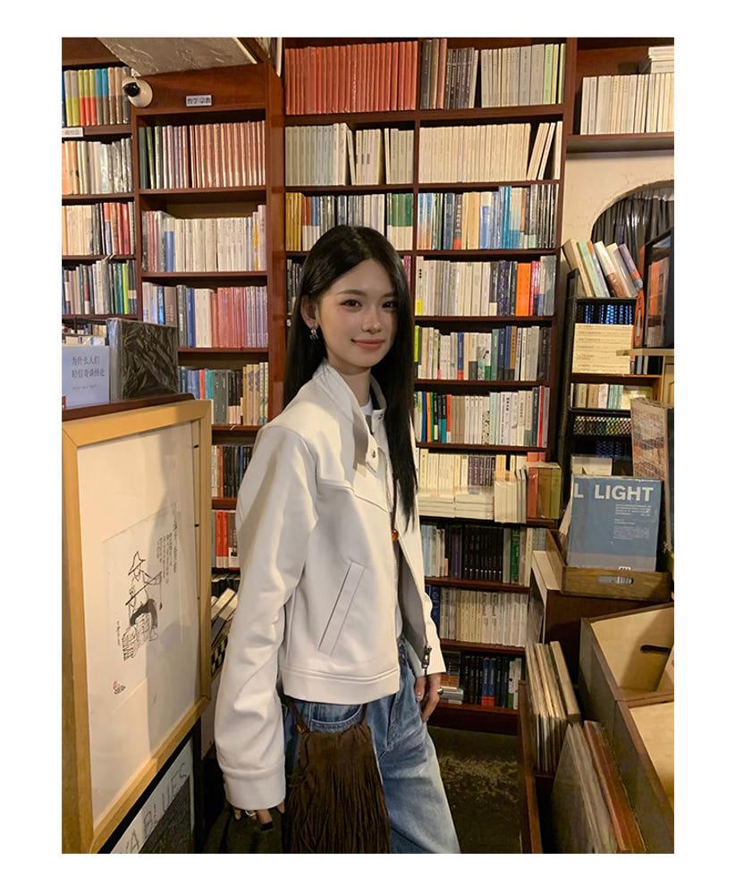 [더누베]모드 루즈핏 캐주얼 2컬러 에코 레더 자켓