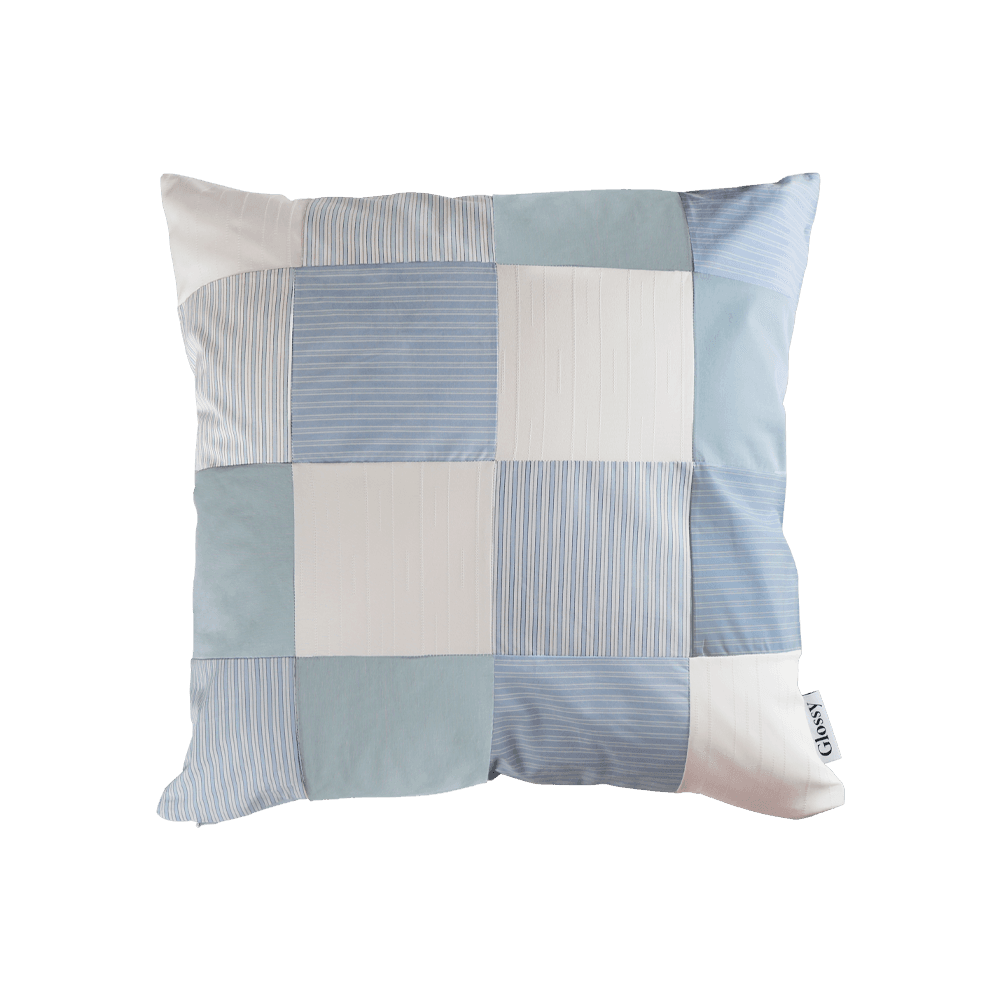 Patchwork cushion cover(sky blue)