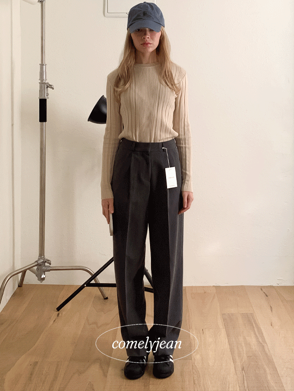 커믈리진 [made/Korea] 핏보장 4컬러 어텀 핀탁 세미 와이드 슬랙스