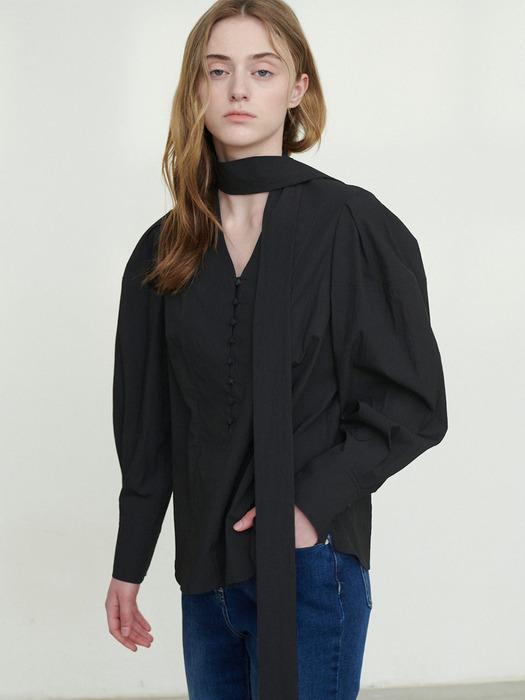 Tie Puff Sleeve Blouse SW4XB354-10