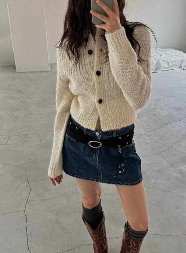 템팅 린백버튼니트 3color