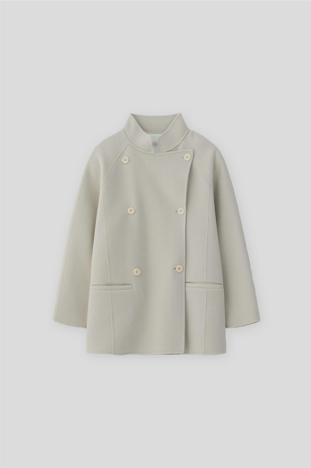 (3rd re-stock) T/T Cashmere handmade half coat (mint gray)