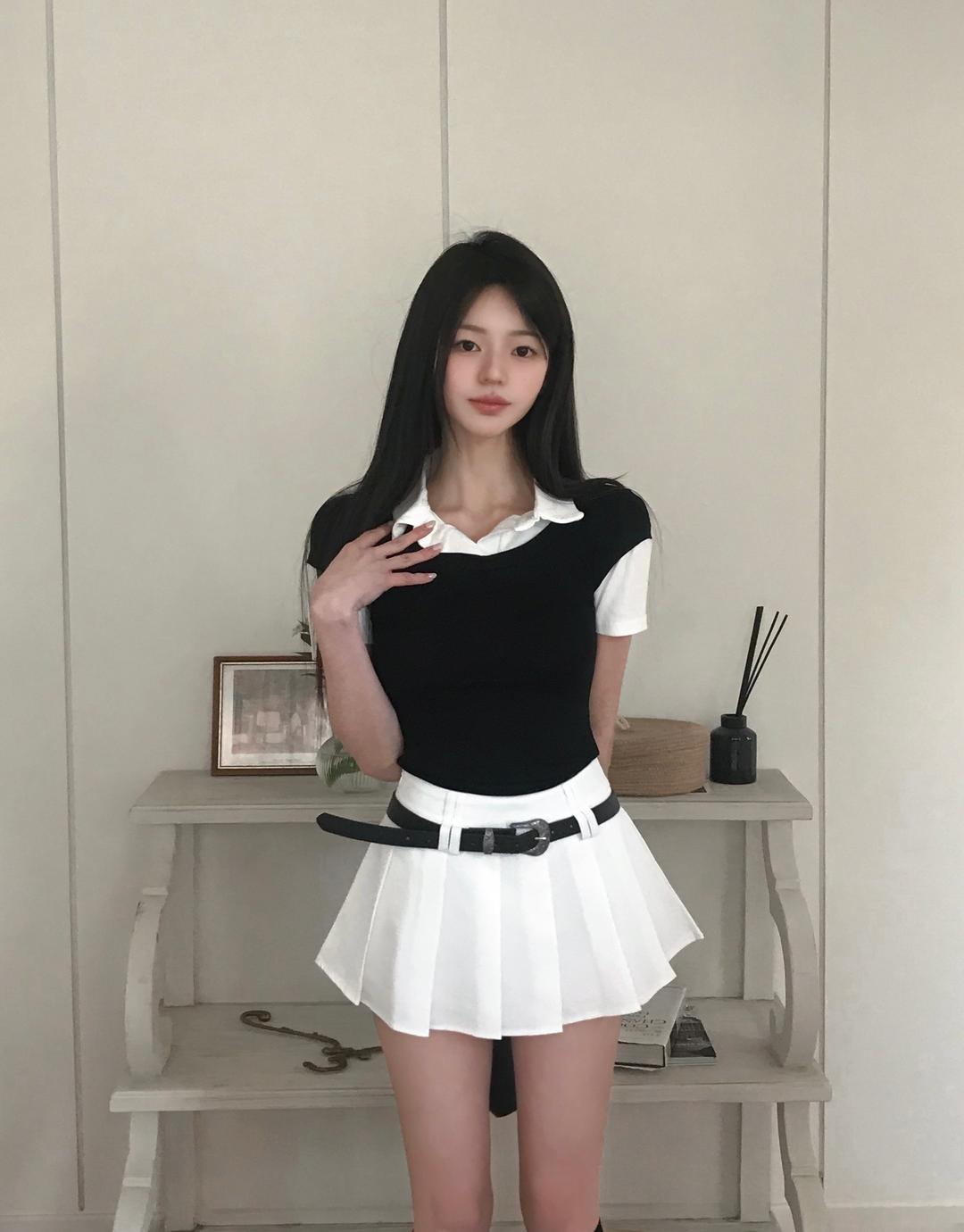 잔느 몽드 레이어드 반팔 셔츠