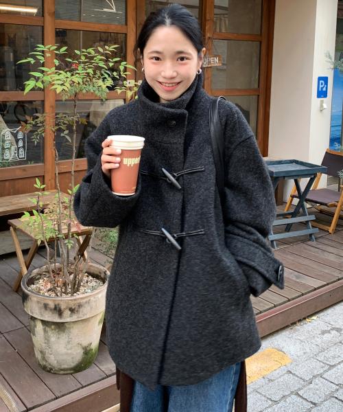 [울100%]울 하이넥 더플 코트_2COLORS