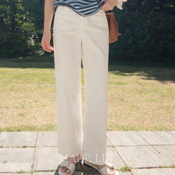 [롯데온-리린단독]MADE PREMIUM 퓨어코튼 데일리 일자핏 밴딩 팬츠