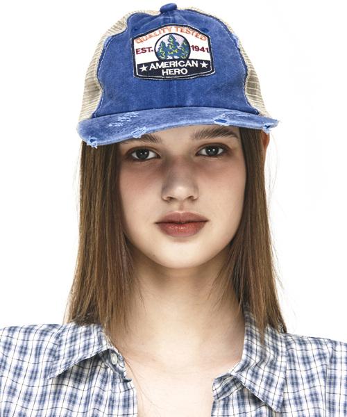 Mesh Distressed Ballcap Blue