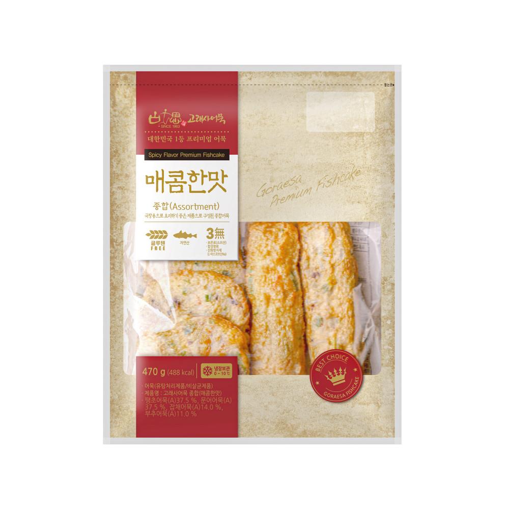 고래사 부산 밀가루없는 매운 어묵 종합 매콤한맛470g