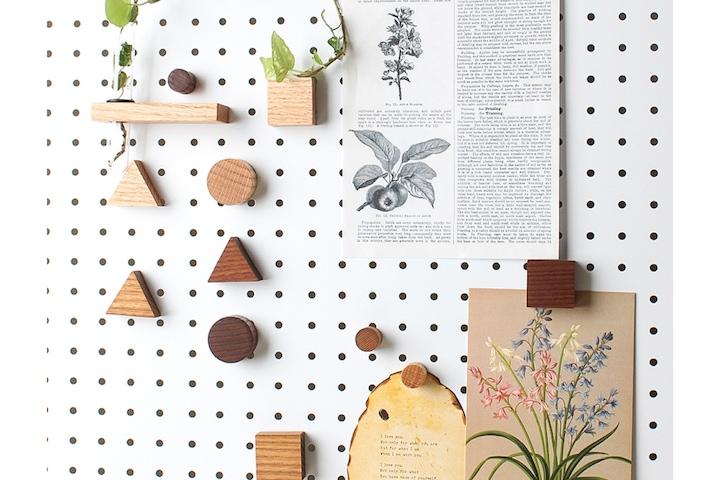 원목 우드 원형 삼각 사각 냉장고 자석 마그넷