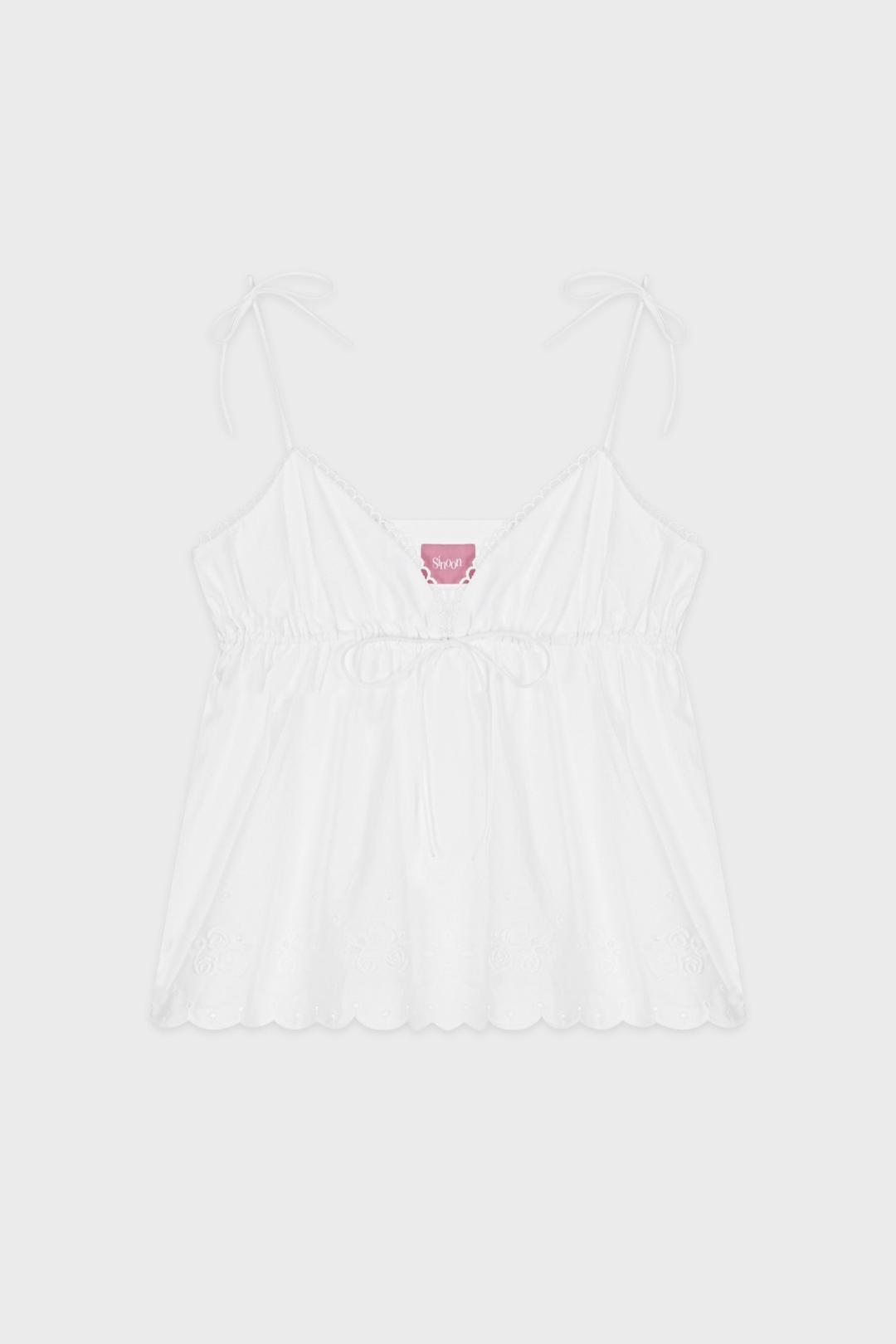 Rose Scallop Sleeveless (White)
