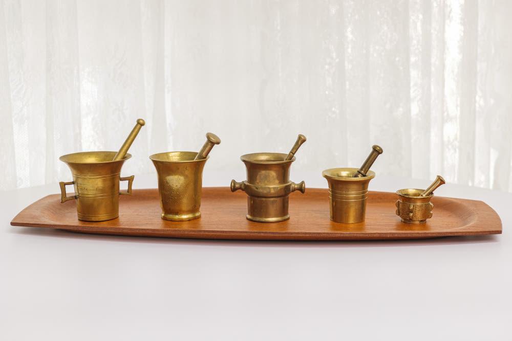 [중고] 빈티지 브라스 미니 절구 & 공이 세트