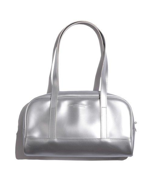 LEATHER SPORTS SHOULDER BAG (SILVER)