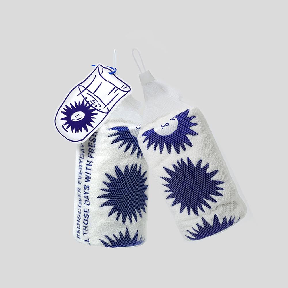 blue face towel (2ea)