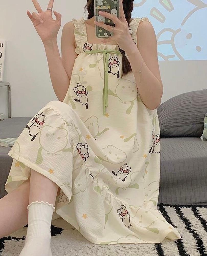 산리오 원피스 잠옷 포차코 나시 파자마