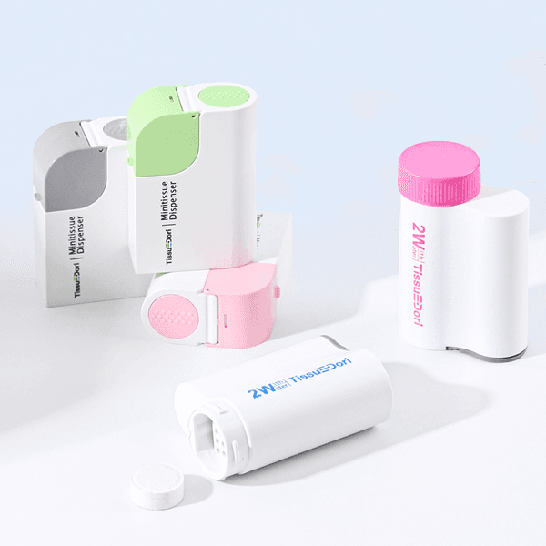 특허 휴대케이스 2종 간편 휴대 디스펜서 미니티슈 무방부제 1센트코인 티슈 업소용 물티슈