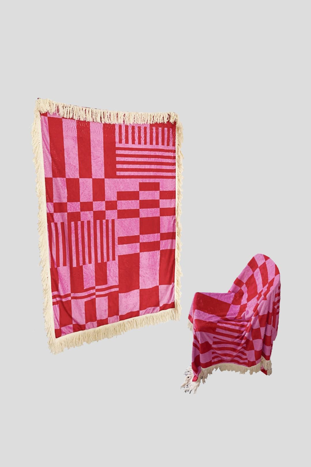 Checker ripe blanket (Red&Pink)