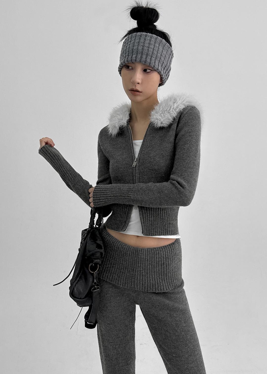 [MADE] 에리키 퍼트리밍 니트집업 (세트구매가능)